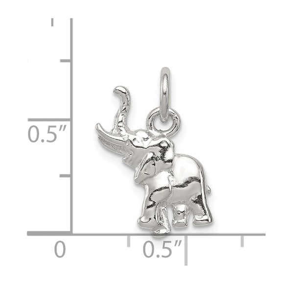 925 Sterling Silver Elephant Necklace Charm Pendant - Picture 4 of 4